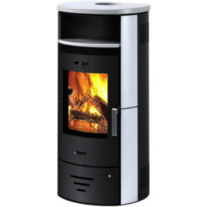 Poêle ACCENTE Casablanca 3.0 Deluxe, céramique, 7,5 kW – noir/blanc
